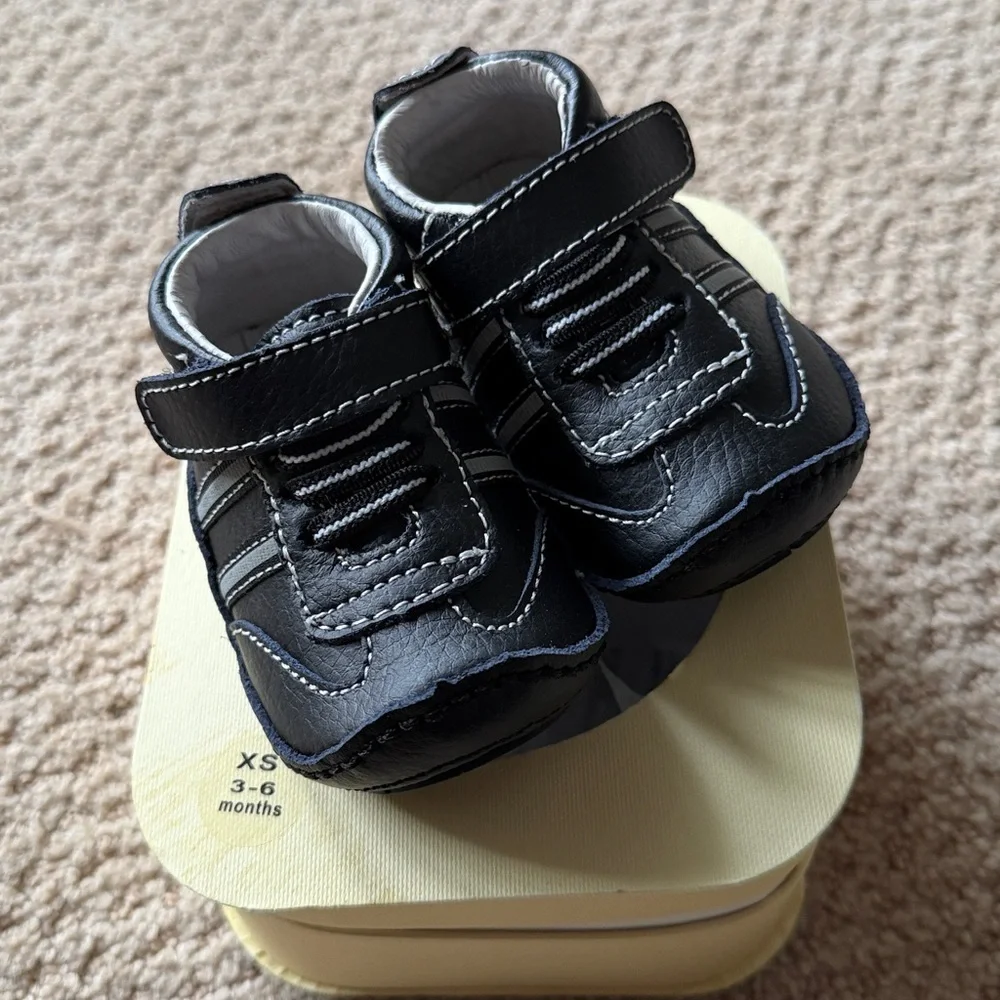 Vibrant black Baby Walker Shoes - Rileyroos